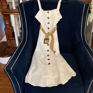 Forever 21 Contemporary linen dress -Size L - white